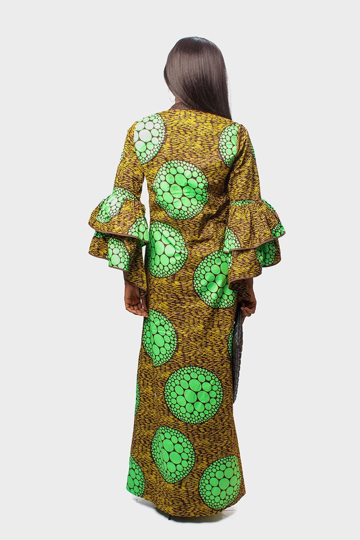 Emerald Grace Ankara Dress - Image 2