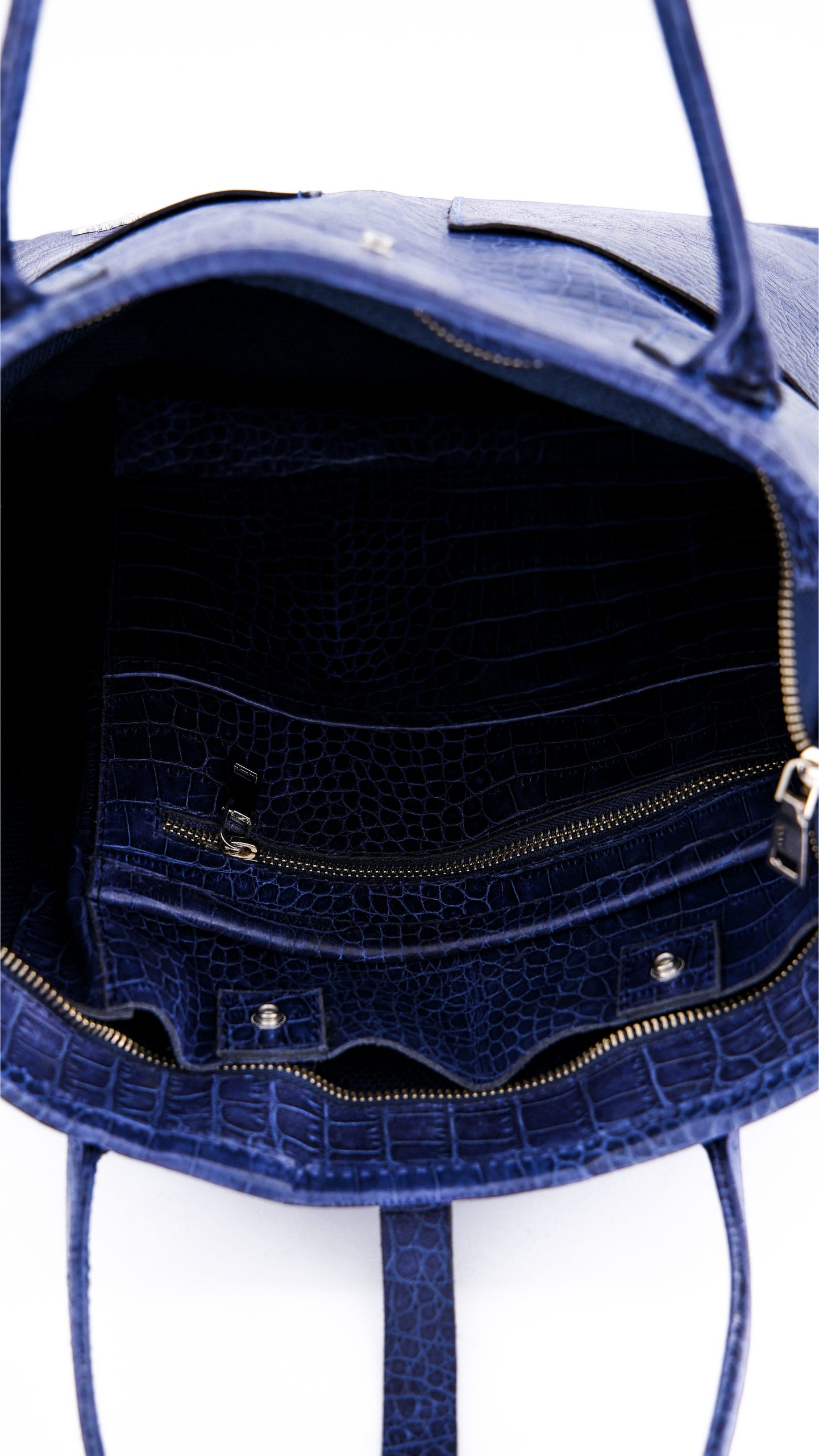 Blue Leather Tote Bag - Image 2