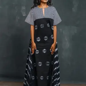 Ankara Tide Belted Boubou Dress