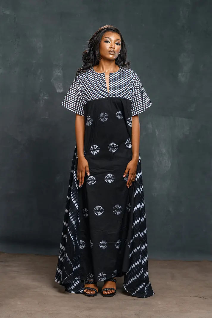Ankara Tide Belted Boubou Dress