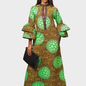 Emerald Grace Ankara Dress