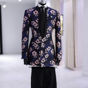 Midnight Bloom Tuxedo Suit